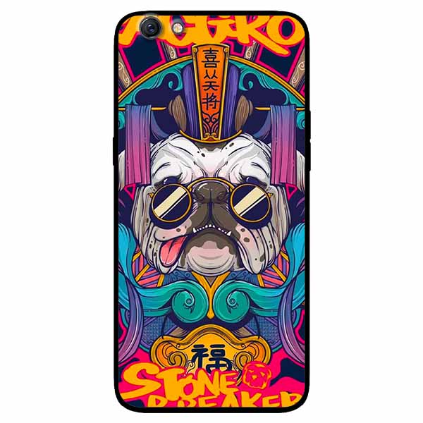 Ốp lưng in cho Oppo A71 Mẫu Pulldog Kính Đen