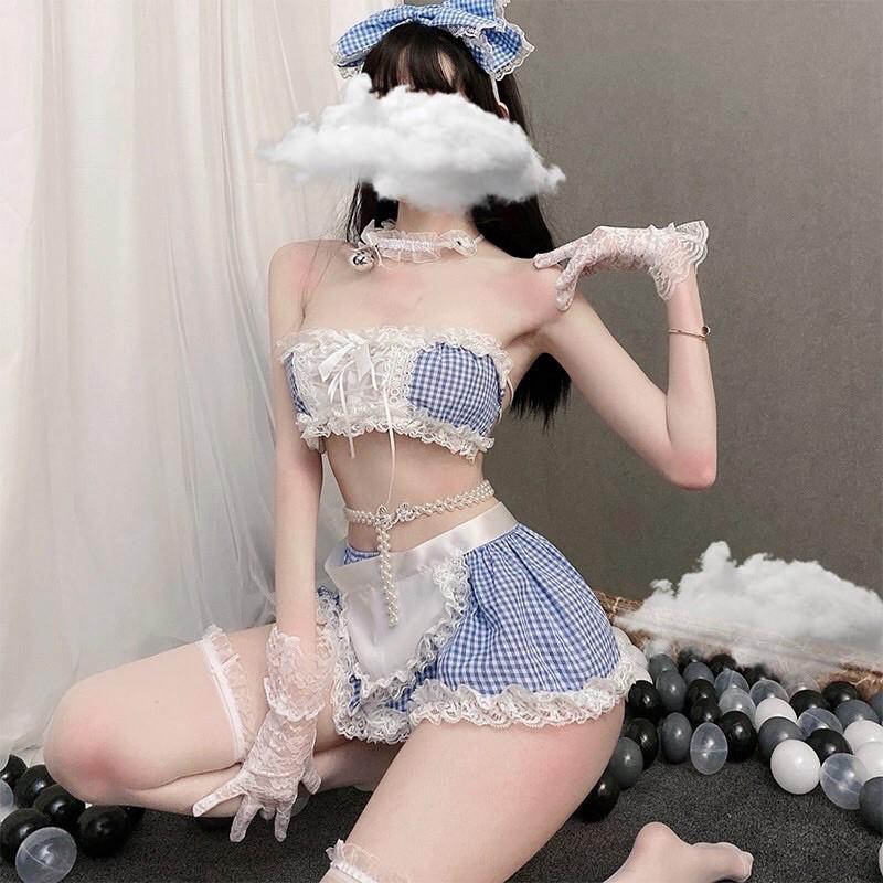 Set váy ngủ cosplay hầu gái sexy