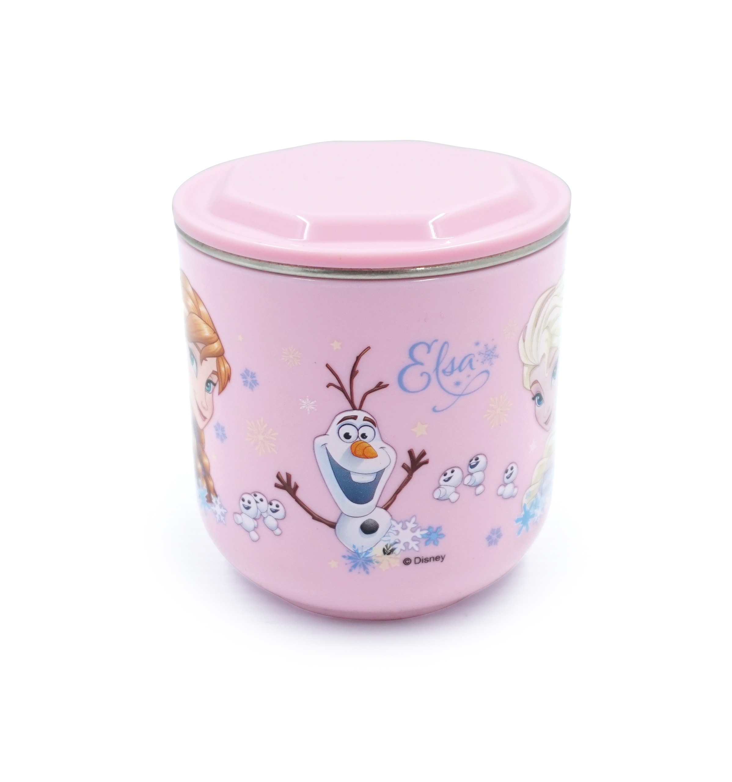 Ly cốc giữ nhiệt Disney in hình Elsa Anna Frozen P.1 màu hồng có nắp và quai cầm cho bé - 260ml