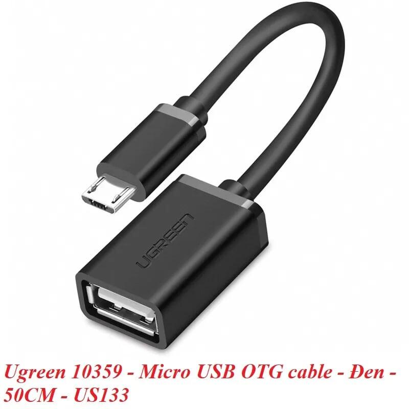 Ugreen UG10359US133TK 50CM màu Đen Cáp chuyển đổi MICRO USB sang USB âm hỗ trợ OTG - HÀNG CHÍNH HÃNG