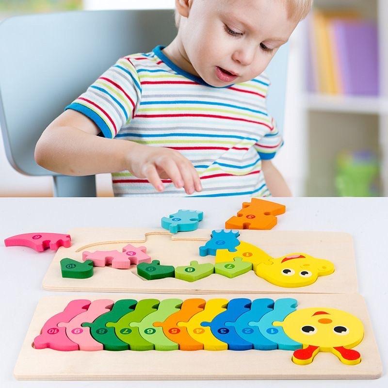 Đồ chơi gỗ trí tuệ tranh ghép nối 10 số ghép tương ứng số 1-10 cho bé giúp bé phát triển tư duy ghép xếp hình