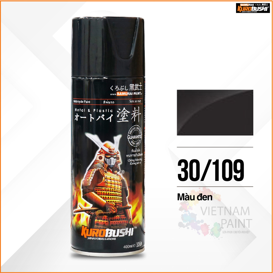 COMBO Sơn Samurai màu đen 109 gồm 3 chai đủ quy trình độ bền cao (Lót - Màu 109 - Bóng )