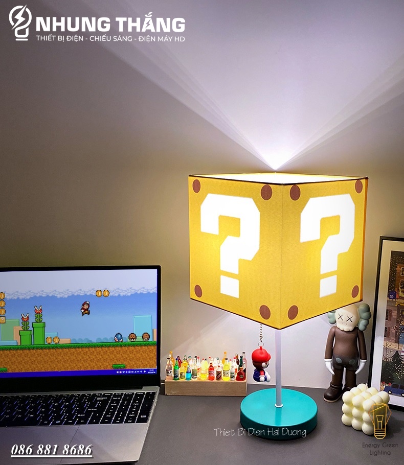 Đèn Bàn Dấu Hỏi Giật Dây Super Mario DB-915 - 3 Chế Độ Ánh Sáng - Decor Trang Trí Phòng Ngủ,Bàn Làm Việc - Có Video
