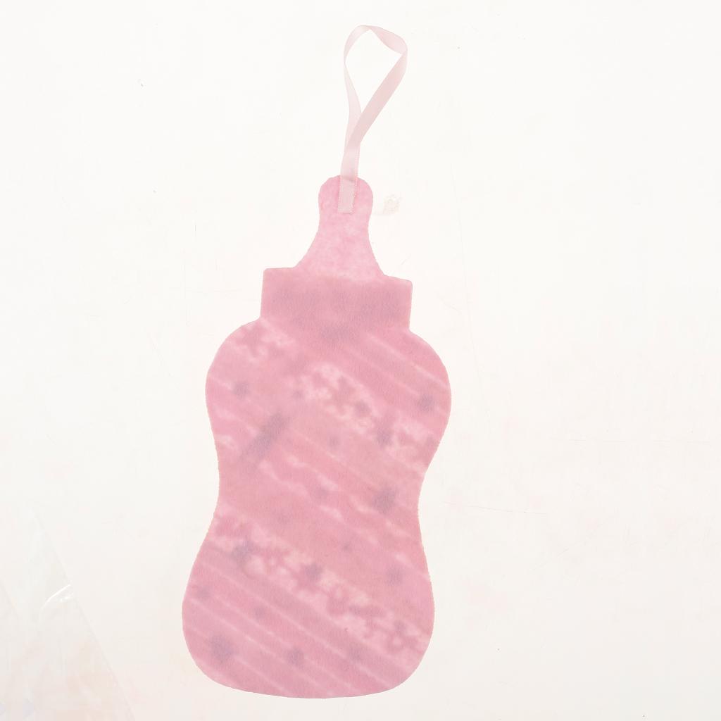 Lovely Fabric Milk Bottle Birthday Party Baby Shower Hanging Decoration Pink