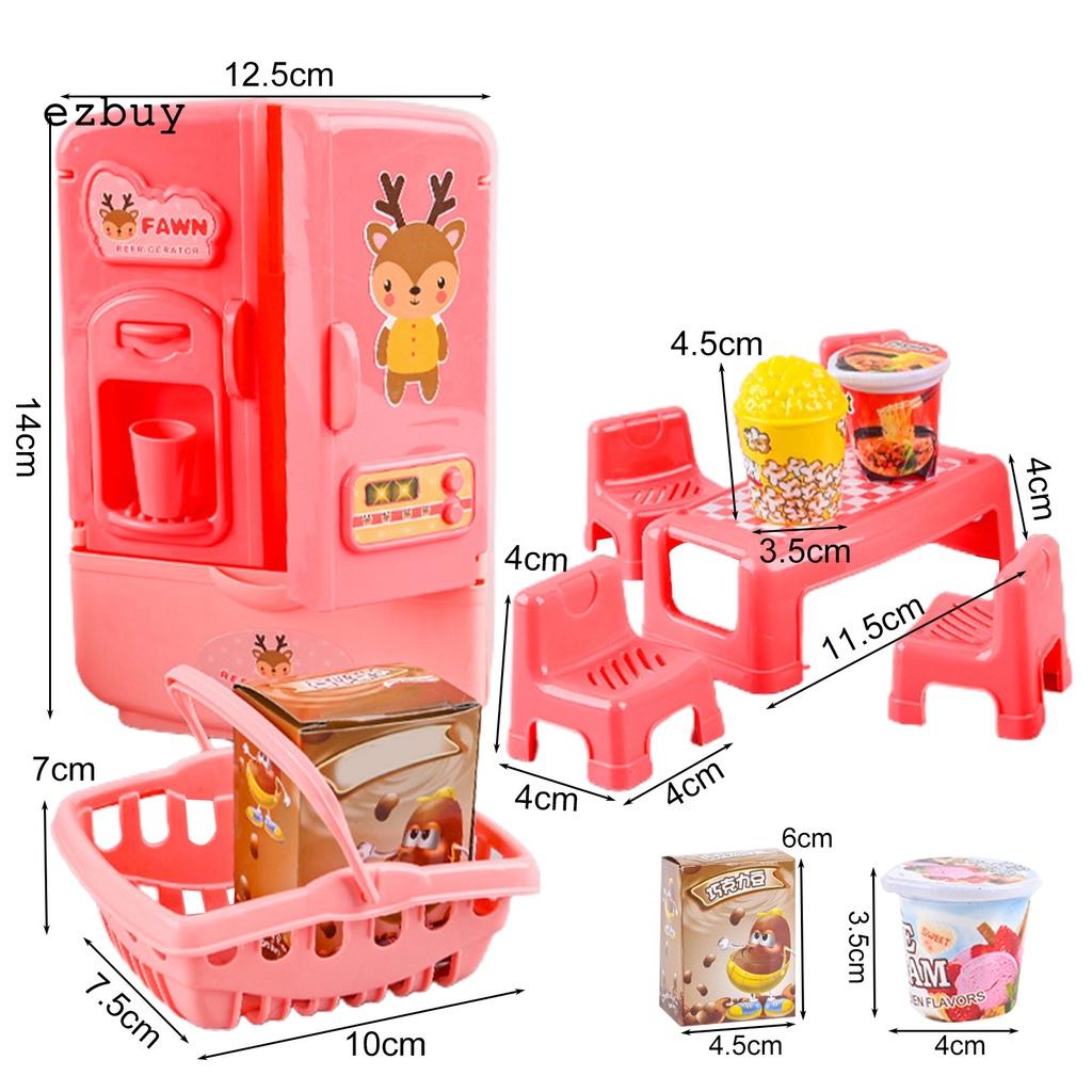 Bộ đồ chơi bàn ghế tủ lạnh nhiều màu sắc giáo dục sớm cho bé