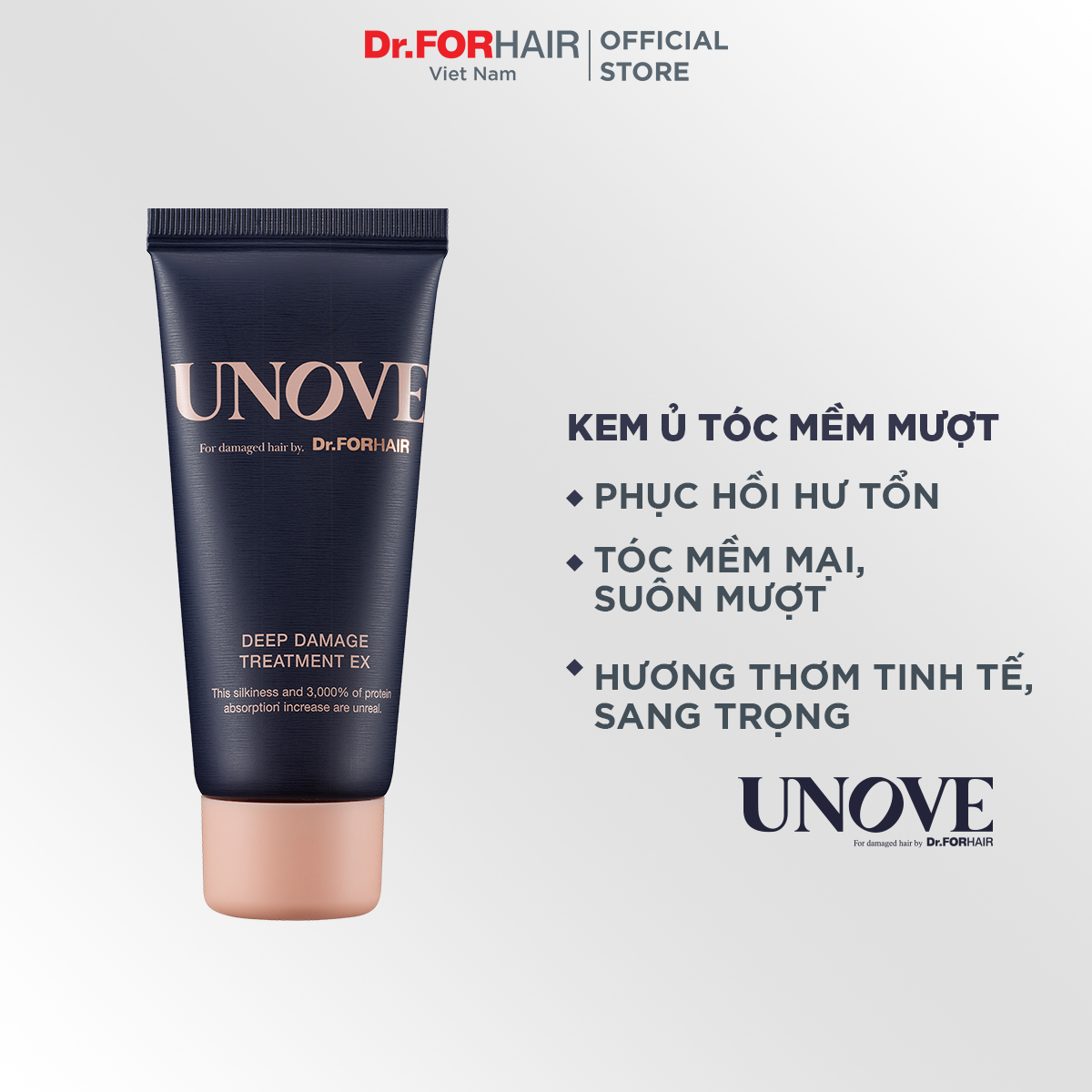 Dầu xả phục hồi nuôi dưỡng chăm sóc tóc khô và hư tổn nặng Dr.FORHAIR UNOVE Deep Damage Treatment Ex