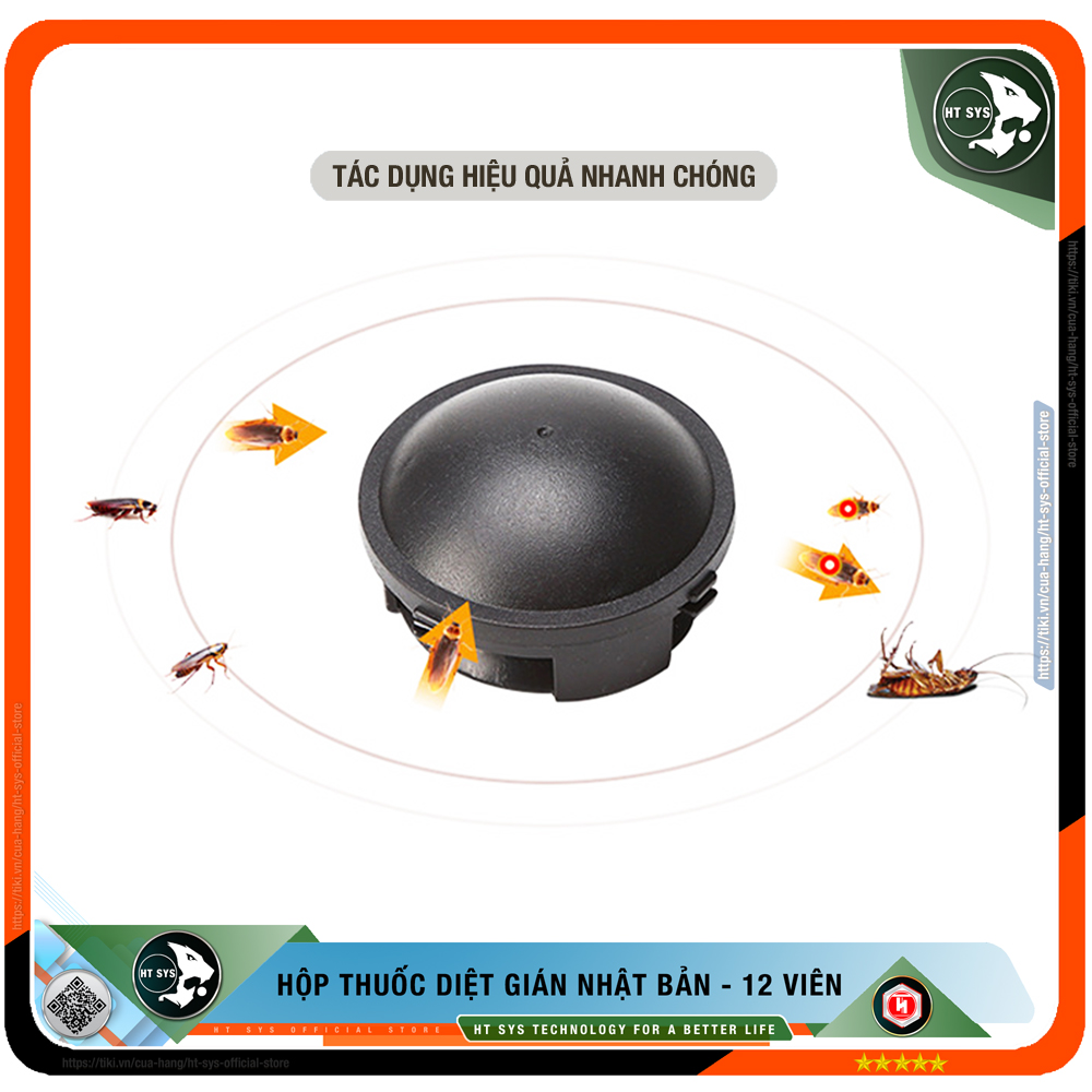 Thuốc Diệt Gián Nhật Bản HT SYS EARTH - Hộp 12 Viên - Cách Diệt Gián An Toàn Hiệu Quả Cho Con Người Và Vật Nuôi
