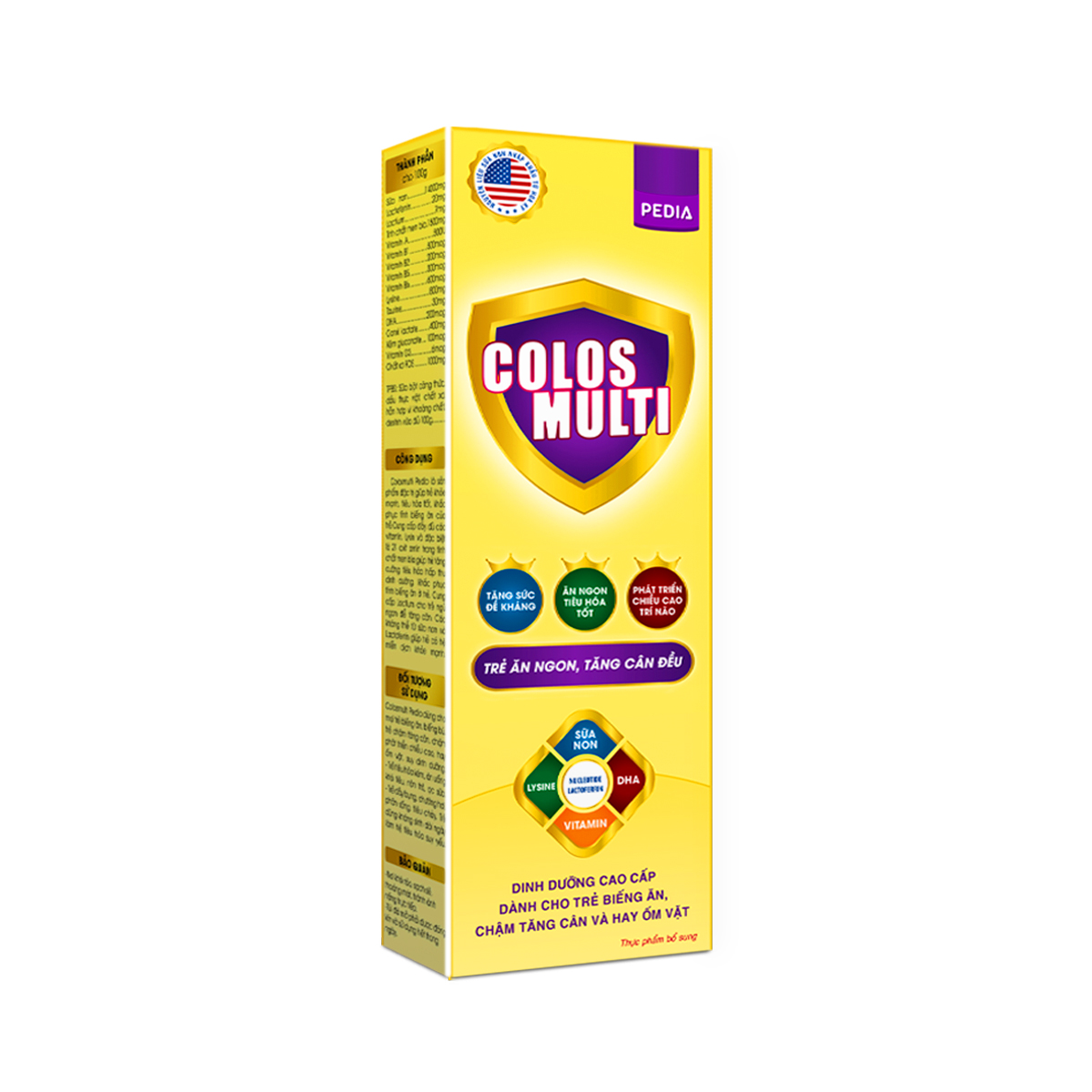 [ HỘP DÙNG THỬ] Sữa non cho bé Colosmulti Pedia hộp 2 gói x16g,chuyên biệt hỗ trợ trẻ ăn ngon