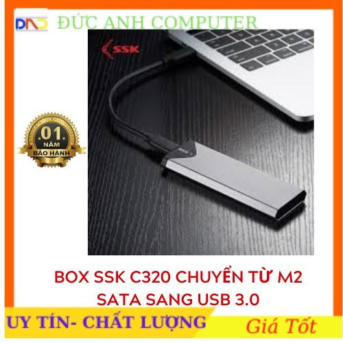 Box chuyển SSD M2 Sata sang ổ cứng di động - SSK SHE-C320 chuẩn USB 3.0 - 5Gbps M.2- Hàng Chính Hãng Bảo Hành 6 Tháng