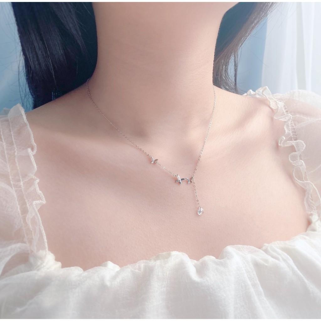 Dây Chuyền Bạc Blue Peach Butterfly DC591