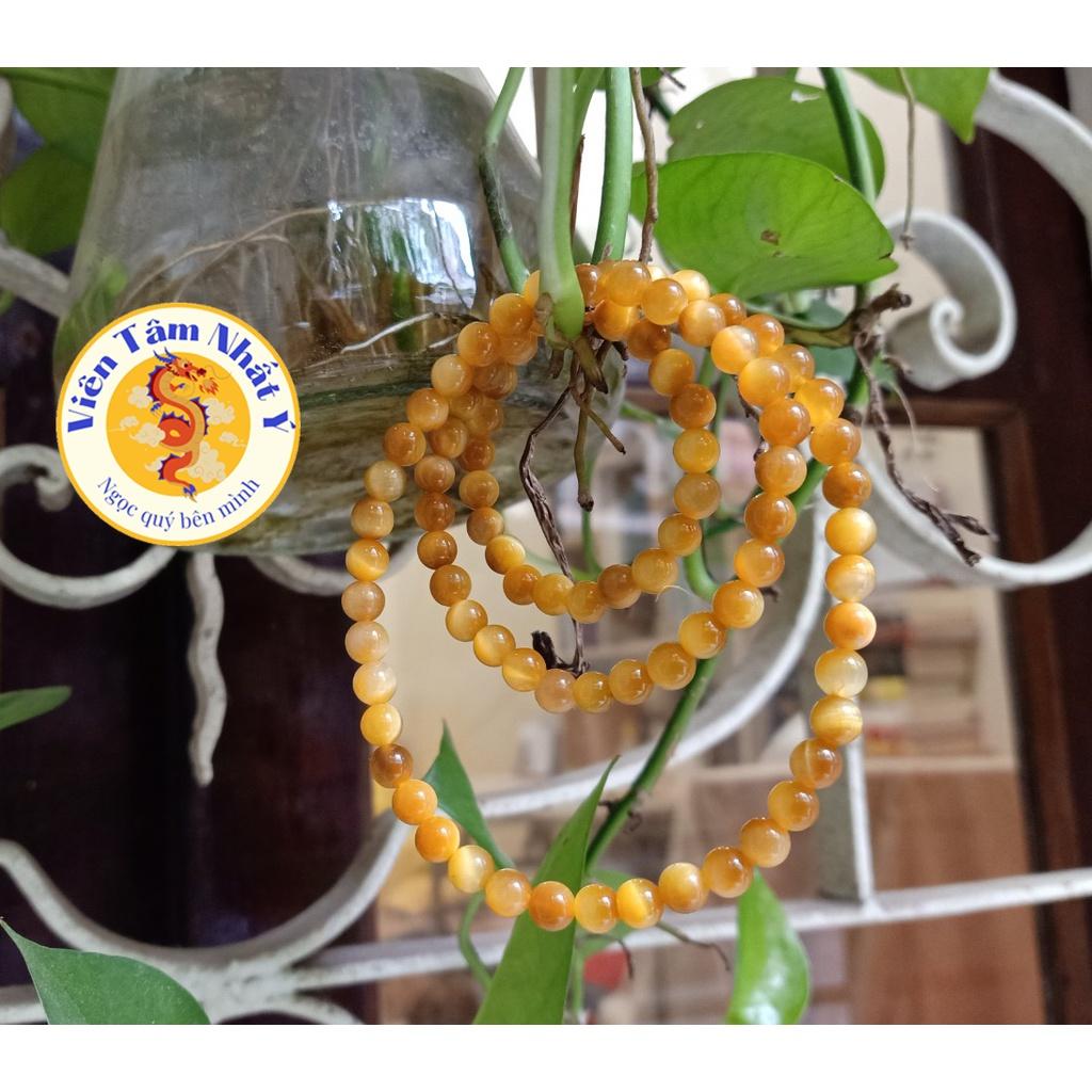 Vòng tay phong thủy đá Mắt Hổ Tiger's Eyes tự nhiên màu vàng hợp mệnh Hỏa, mệnh Thổ