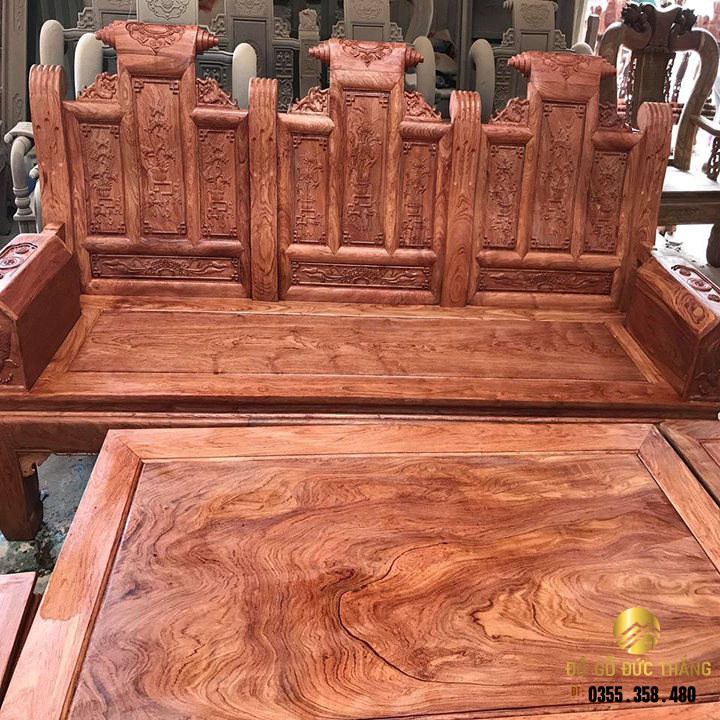 Bàn ghế âu á chương cuốn thư gỗ hương đá giá rẻ đep