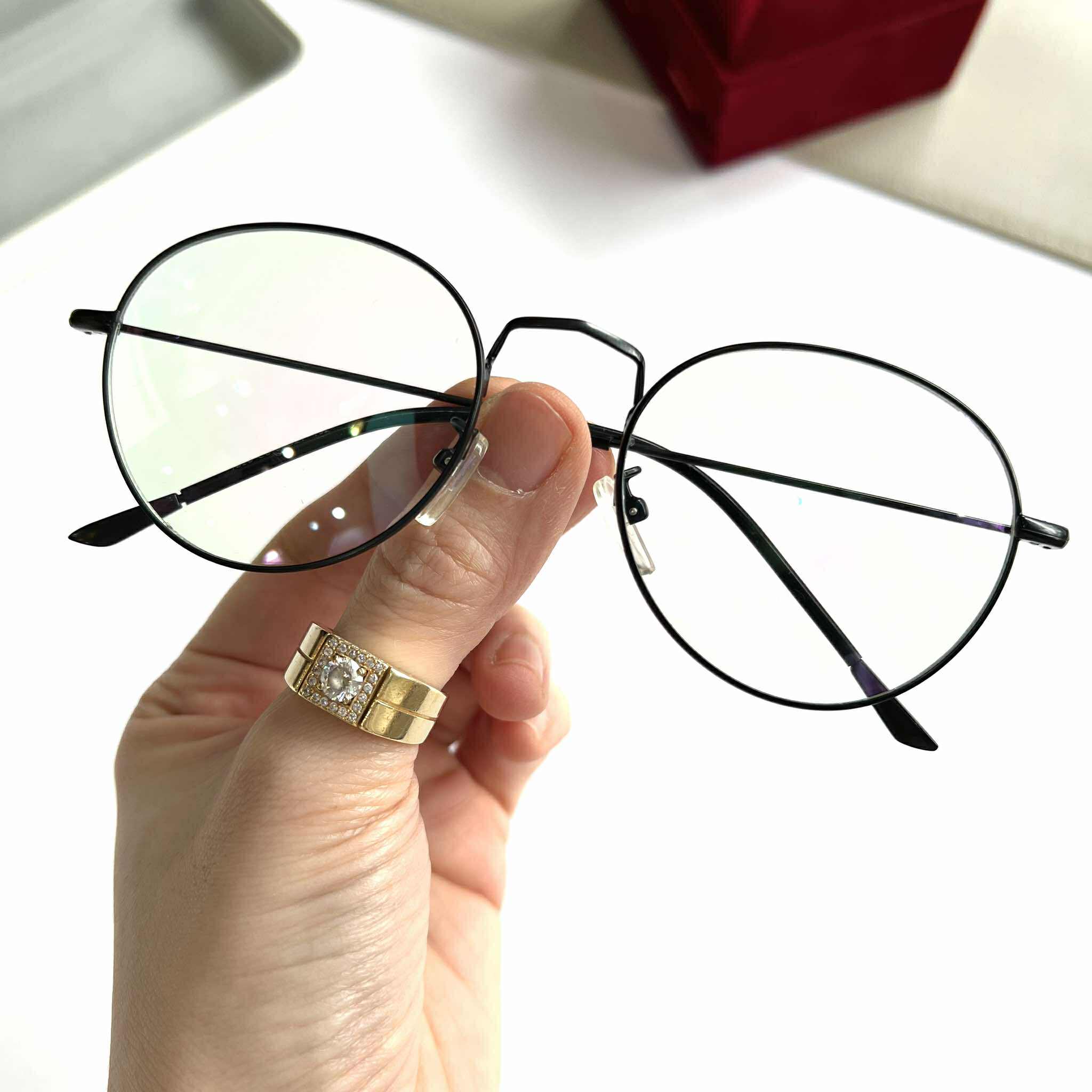 Kính mắt tròn bầu dễ đeo chất liệu kim loại nhẹ cao cấp