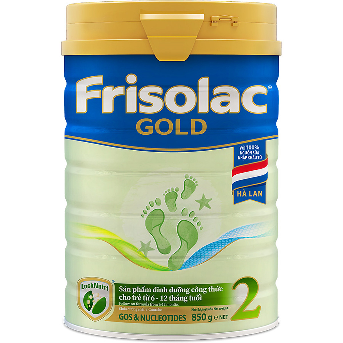 3 lon sữa Sữa Bột Frisolac Gold 2 850g Dành Cho Trẻ Từ 6 - 12 Tháng Tuổi