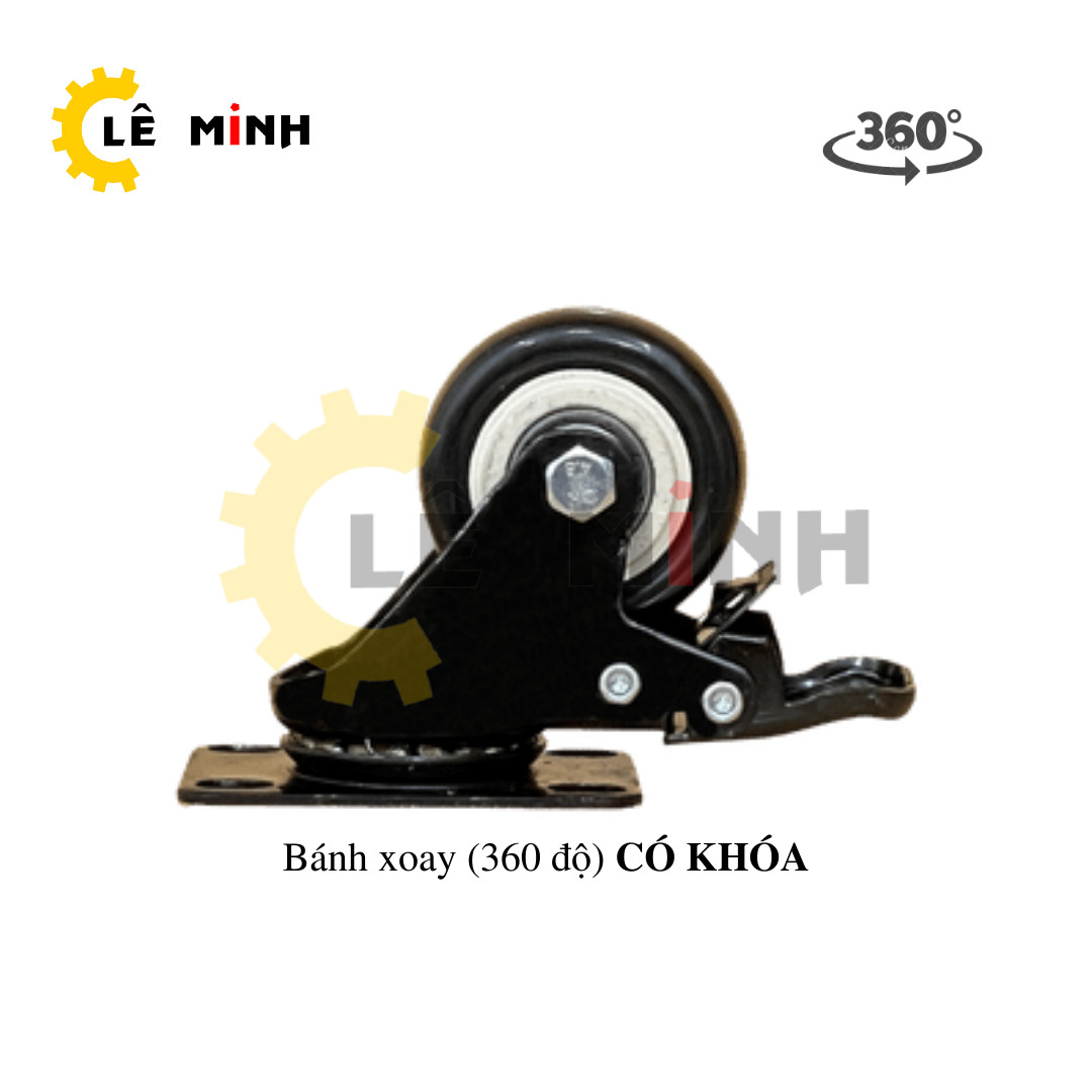 Bộ 4 Bánh Xe Đẩy Hàng  Nhựa PP Loại Tốt - 4cm, 5cm - Có khóa Chống Trượt