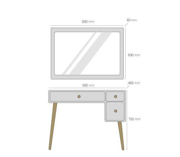 Bộ Bàn Trang Điểm Rora IBIE - BTVRORR - Ivory