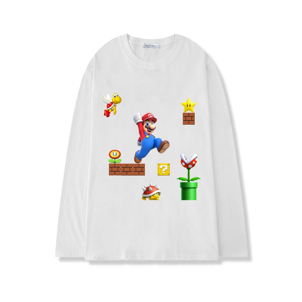Áo thun tay dài form rộng unisex freesize nam nữ in hình Super Mario game hái nấm BND48