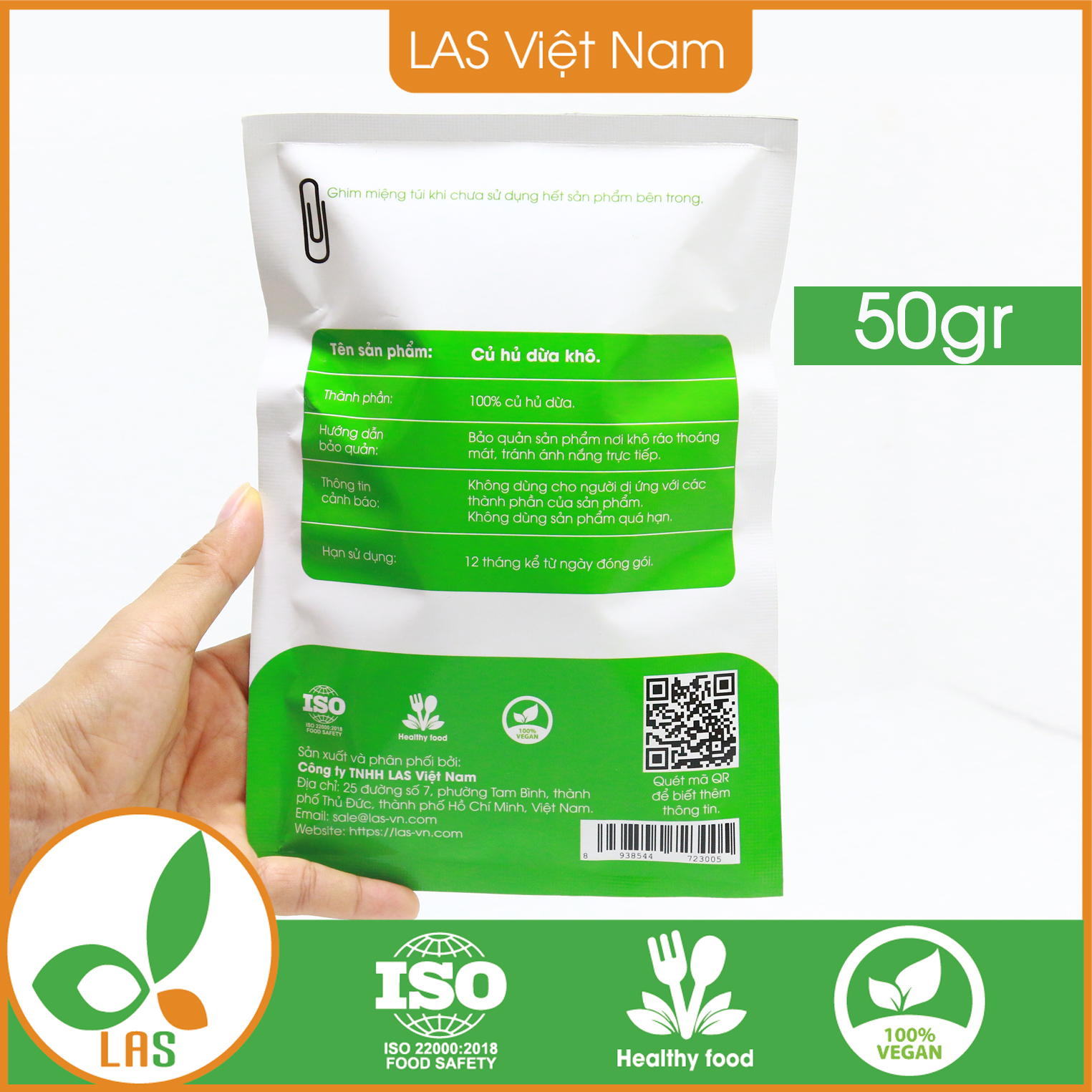 Củ hủ dừa khô - Gói 50gr | LAS Việt Nam