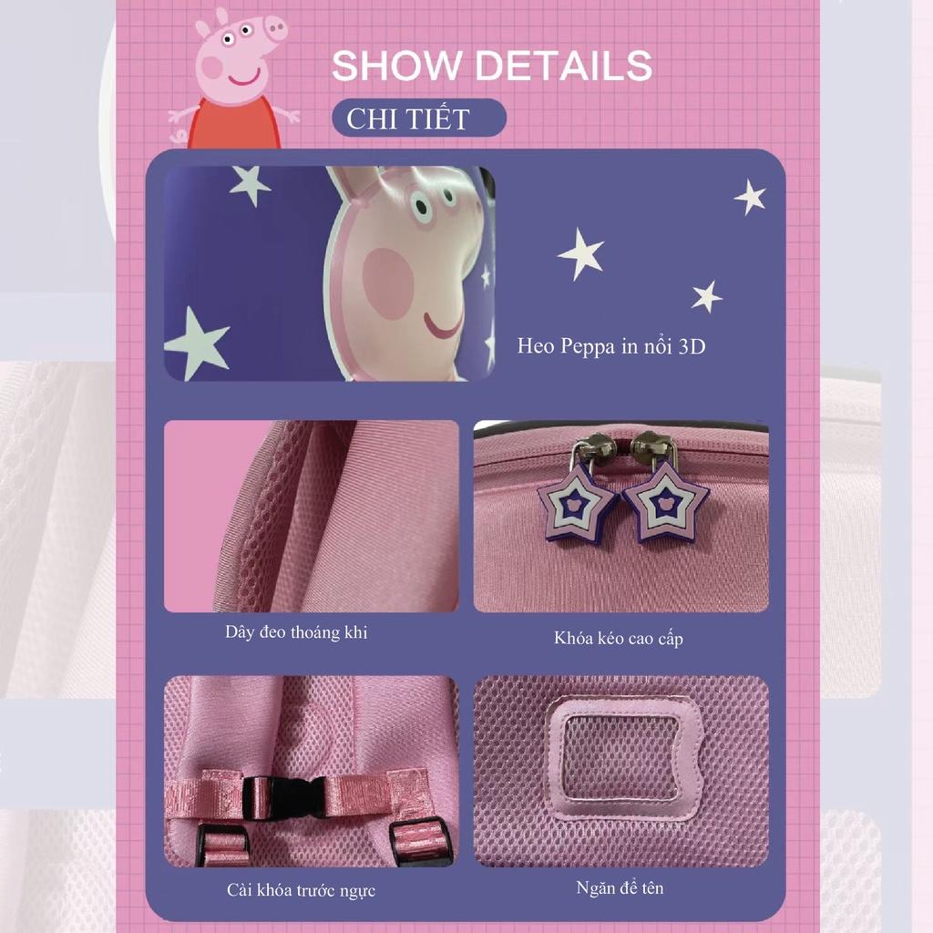 Balo Bé mẫu giáo Beddy Bear Heo PEPPA Tím phù hợp Bé từ 02 tuổi học mầm non - Họa tiết Thiết kế dây cài chống thất lạc Bé . Bảo hành chín hãng 01 năm