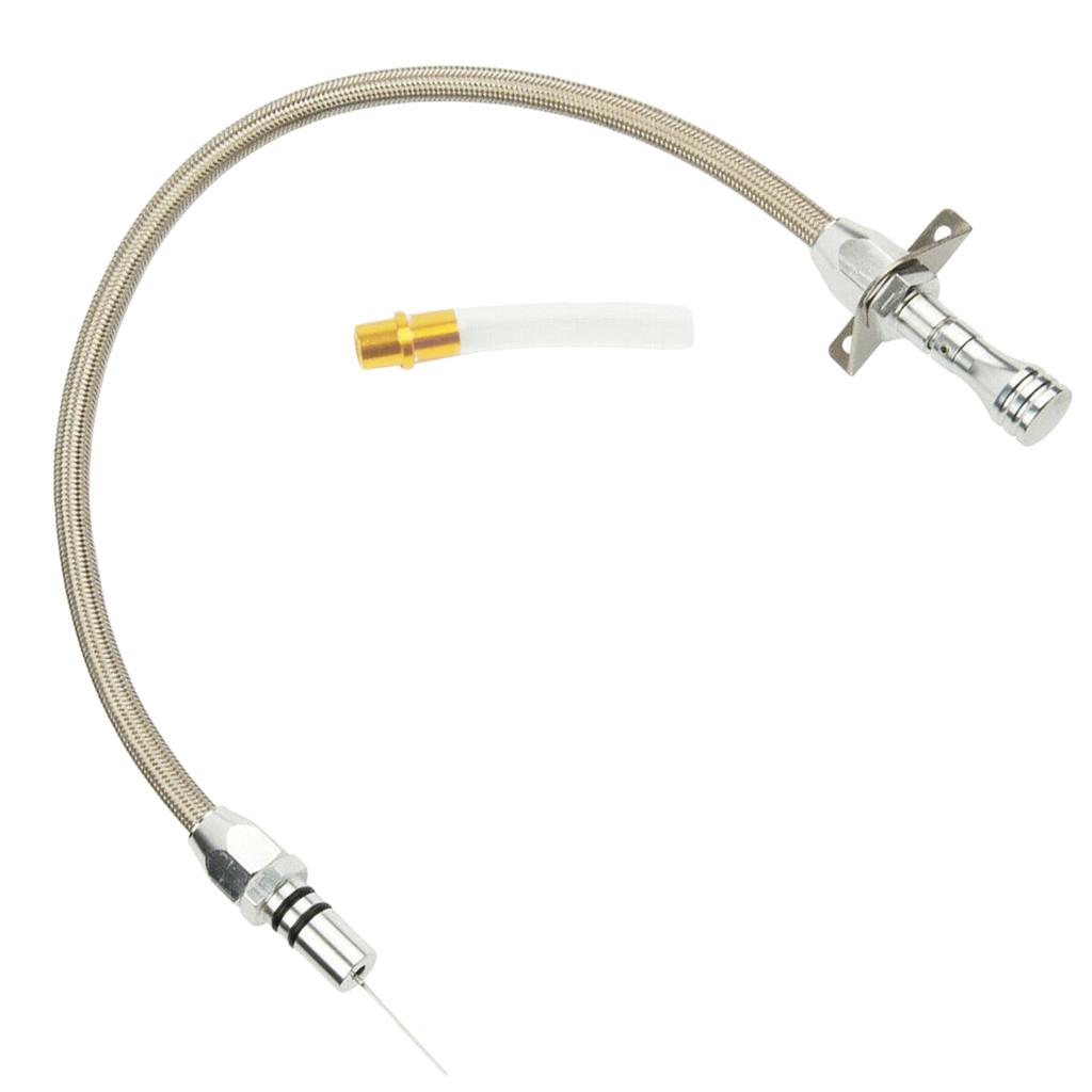 Flexible Transmission Dipstick for Chevy GM TH350 w/ Clear Tube Silver