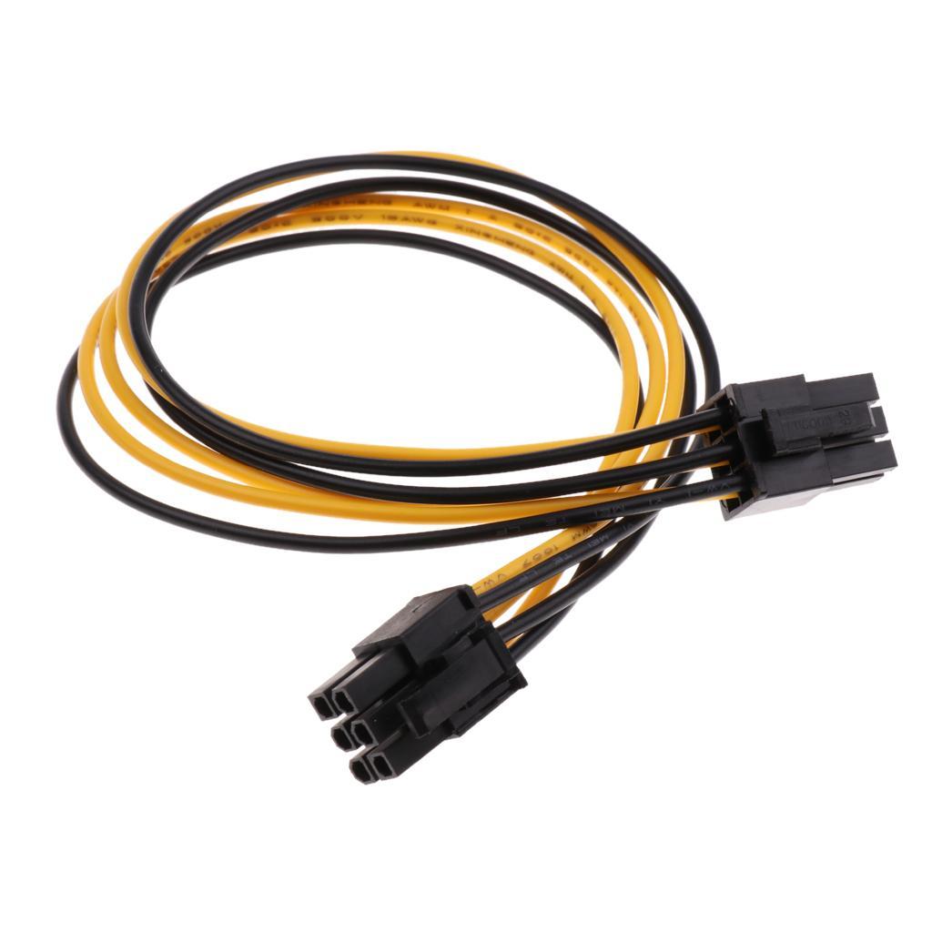 2pcs PCI-E 6pin Male to 6pin Male Power Extendion Splitter Cable