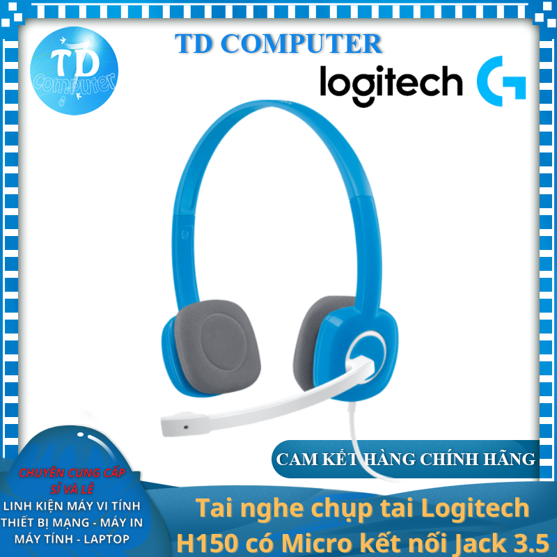 Tai nghe chụp tai Logitech H150 có Micro kết nối Jack 3.5 - Hàng chính hãng
