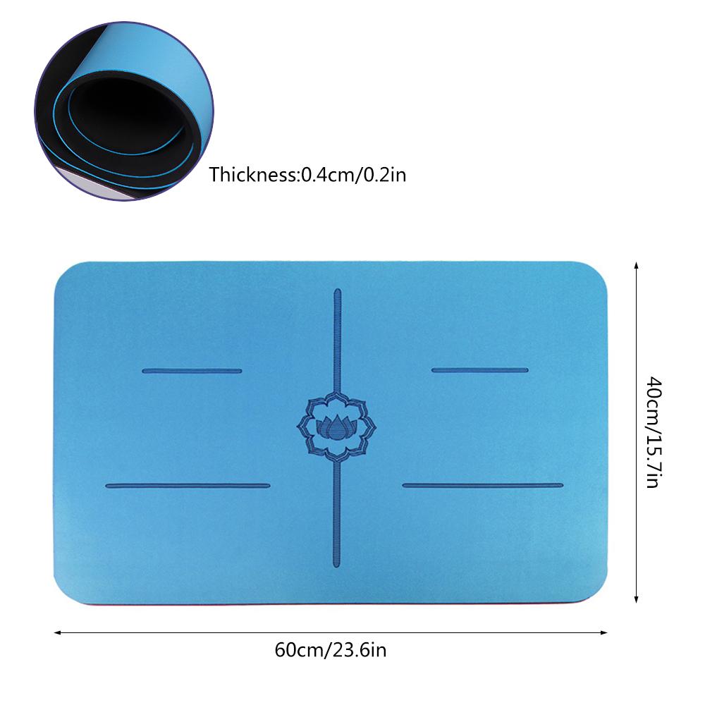 23.6x15.7in Mini Yoga Mat Portable Exercise Mat with Alignment Lines Anti-slip Sports Mat for Sitting Kneeling