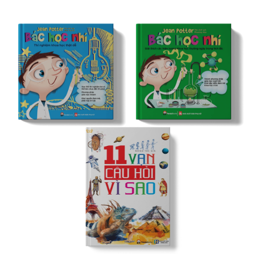 Sách PANDABOOKS Combo 3 cuốn Bác học nhí -TN KH thật dễ+Bác học nhí-giải thích hiện tượng KH+ 11 Vạn câu hỏi vì sao