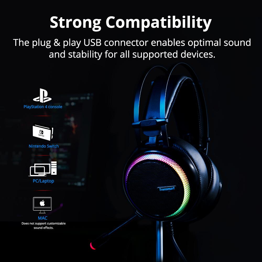 Tai nghe chuyên game Tronsmart Glary Headset 7.1 - Hàng Nhập Khẩu