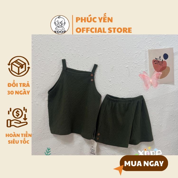 Đồ Bộ 2 dây XOOP chất tổ ong cho bé gái (11-21kg) BC79,Bộ thời trang quần áo trẻ em Shop Phúc Yến