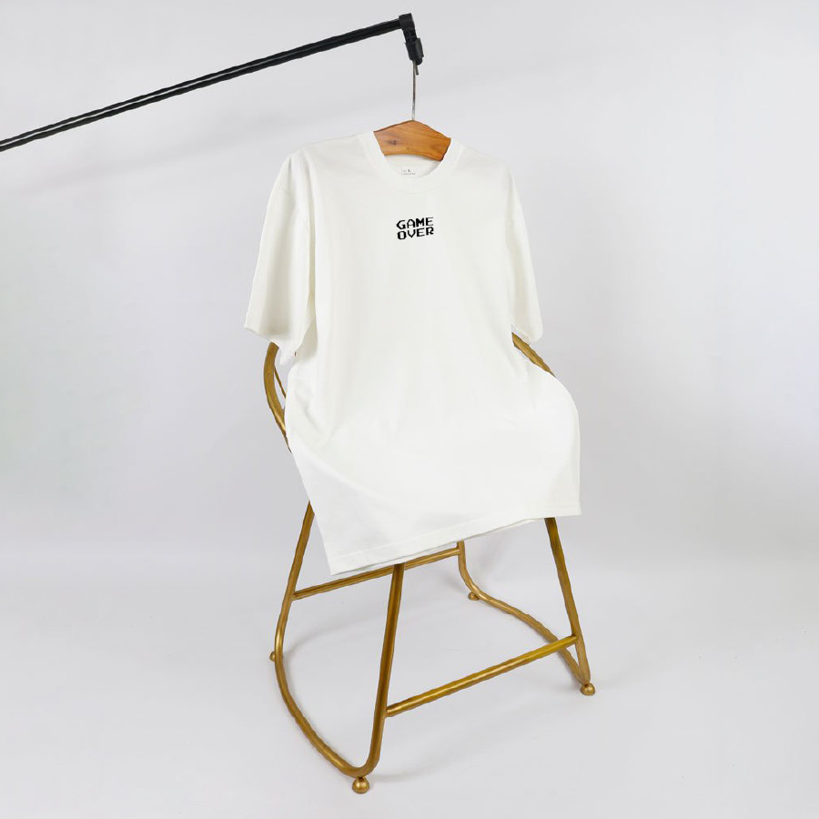 Áo Thun Nữ 100% Cotton Màu Đen In Chữ GAME OVER