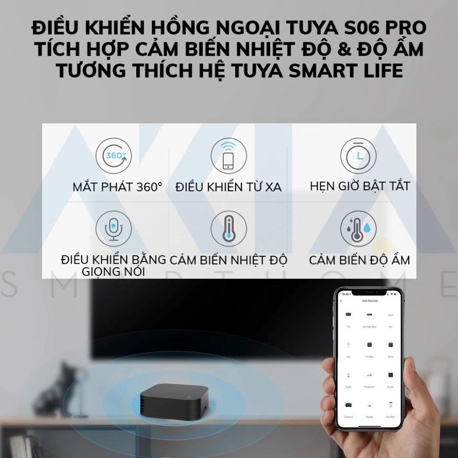 Điều khiển hồng ngoại Tuya S06 AKIA AIC105 - Bật tắt Máy Lạnh, TV từ xa bằng App, Hẹn giờ, Tương thích Google và Maika