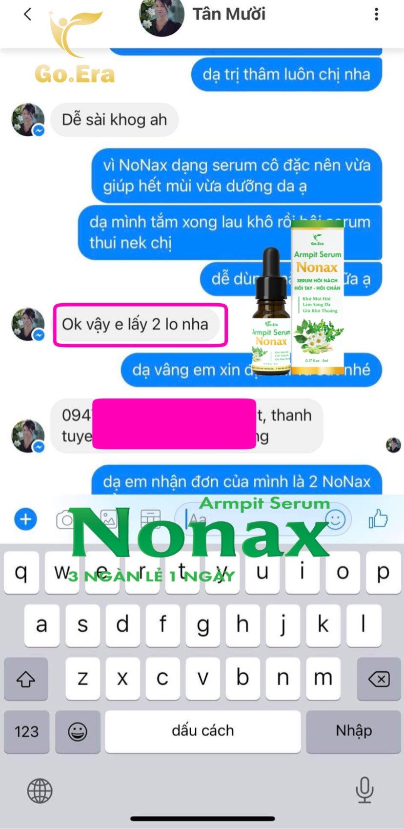 Serum Khử Mùi Cơ Thể Nonax Giảm Hôi Tay, Hôi Chân,Giảm Thâm Nách 5ML