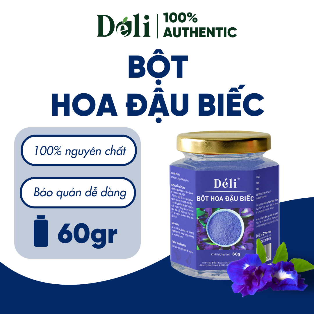 Bột màu hoa đậu biếc Déli