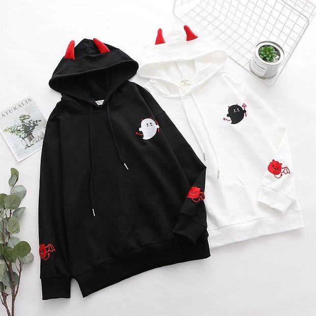 Áo Khoác Nỉ Hoodie Nam, Nữ Unisex Hoodie Form Rộng Dễ Phối Đồ, Phong Cách Hàn Quốc Quỷ Dơi Cute KN19