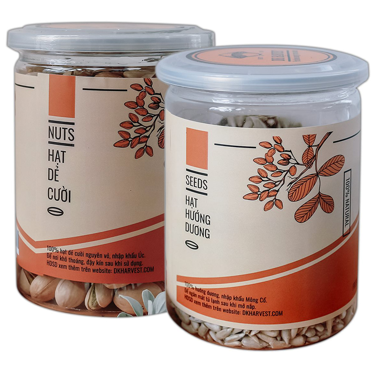 COMBO SIÊU TIẾT KIỆM - 1 Hũ Hạt Dẻ DK Harvest 250g + 1 Hũ Hạt Hướng Dương Dk Harvest 250g