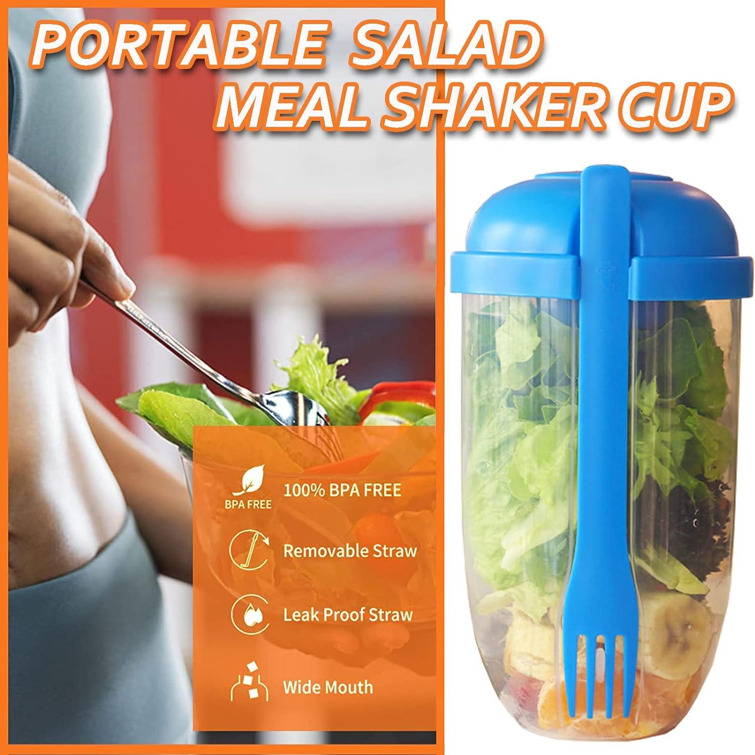 2 PCS Salad Bữa ăn Shaker Cup, Salad Shaker di động với nĩa và giá đỡ salad, hộp đựng hoàn hảo