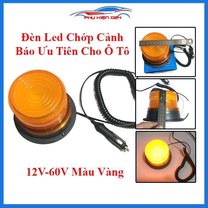 Đèn led chớp cảnh báo ưu tiên có dây cắm tẩu sạc dành cho ô tô 12v-60v hai màu vàng đỏ