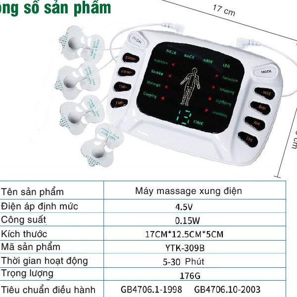 Máy Mát Xa Xung Điện, Máy Massage Trị Liệu 8 Miếng Dán