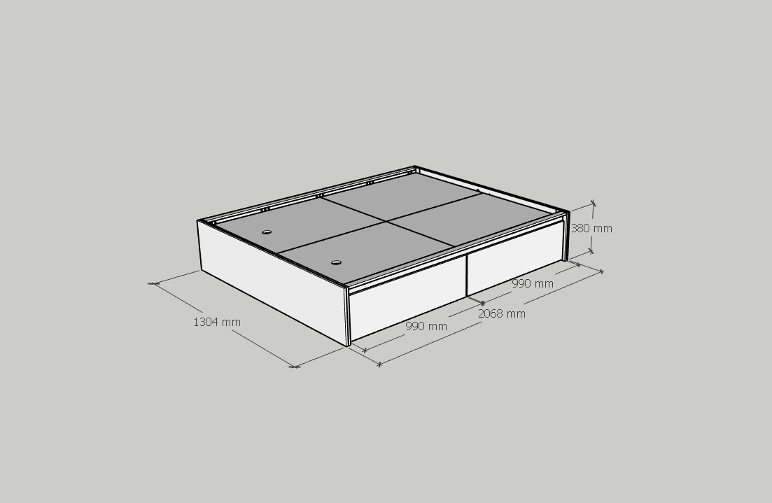 [Happy Home Furniture] DOOBIE, Giường ngủ  &lt; không đầu giường &gt; ( chống ẩm cao cấp ) - 2 hộc tủ kéo, GNG_005,GNG_006, GNG_007, GNG_008