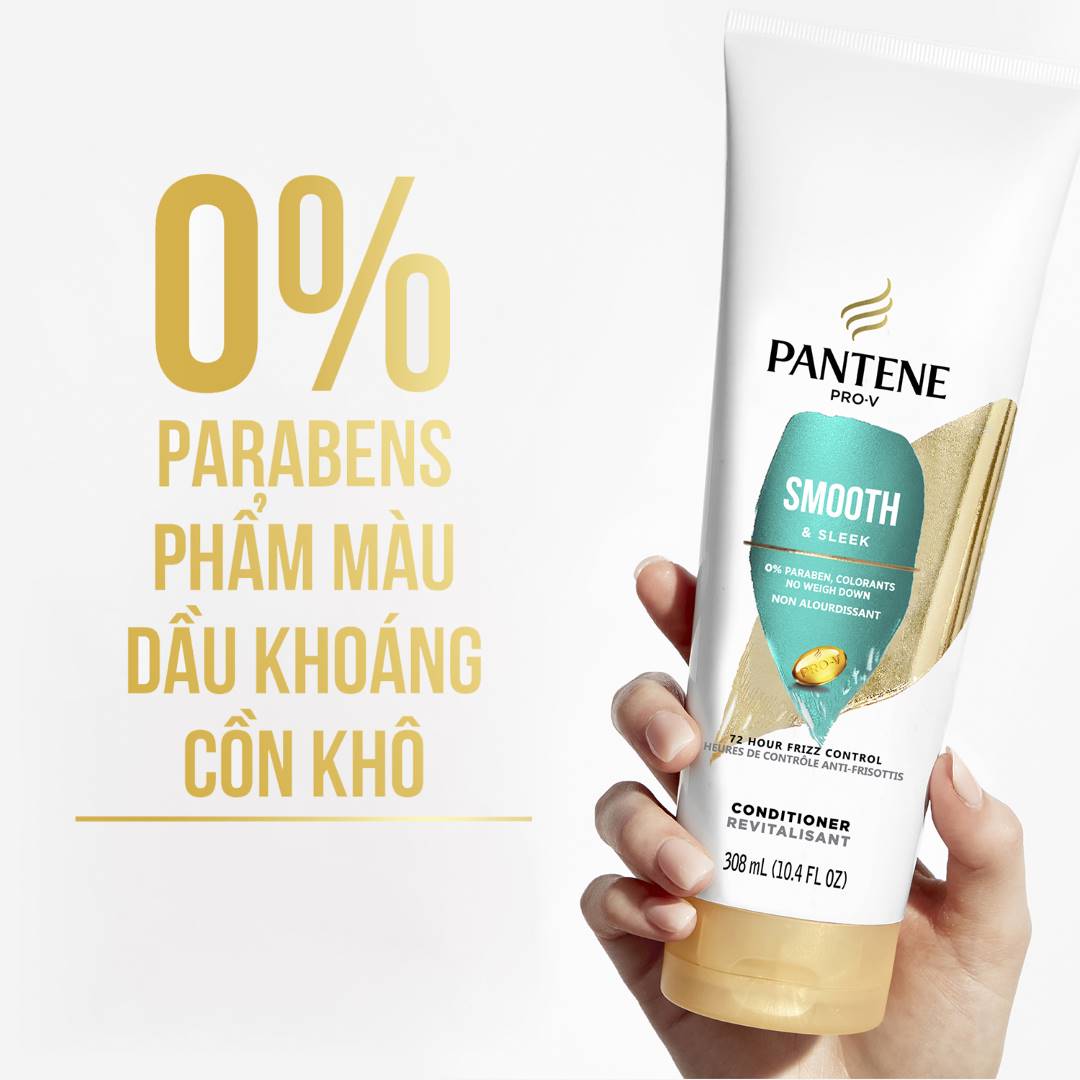 Dầu Xả Pantene Smooth & Sleek suôn mượt 308ml - USA