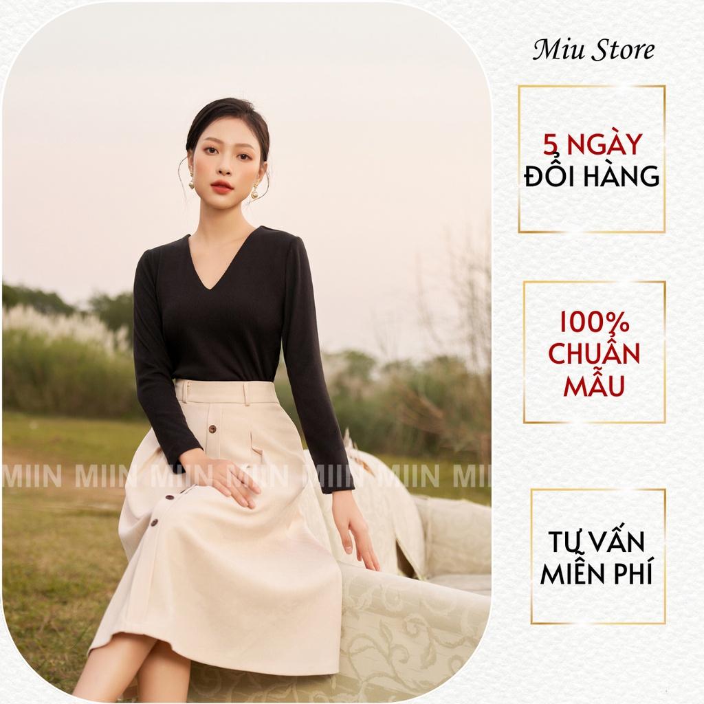 Set bộ chân váy nhung và áo tăm nhuyễn Miu Store
