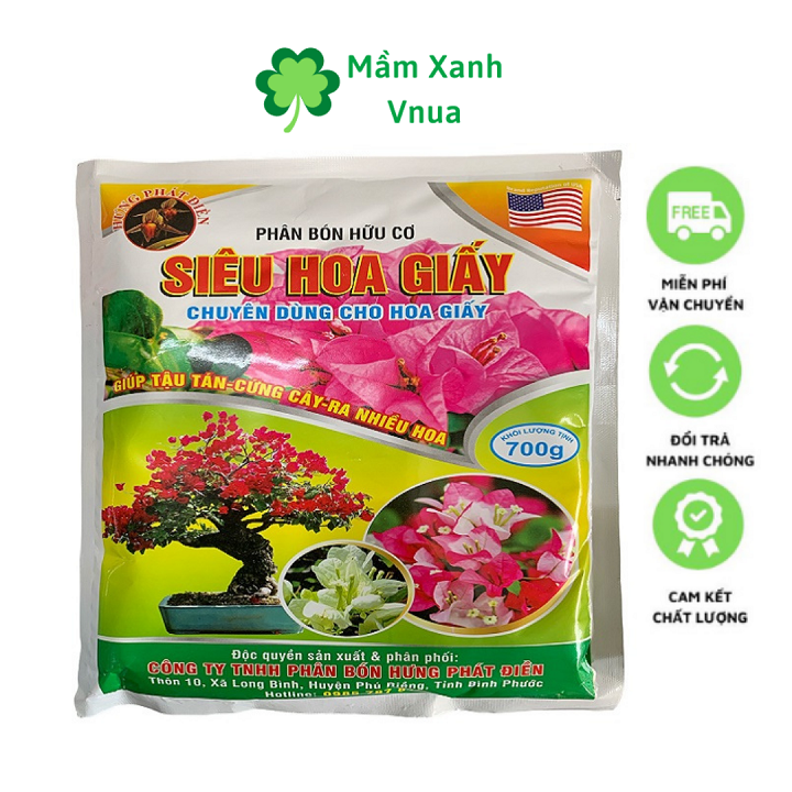 Phân Bón Hữu Cơ SIÊU HOA GIẤY Chuyên Dùng Cho Hoa Giấy - Gói 700gram