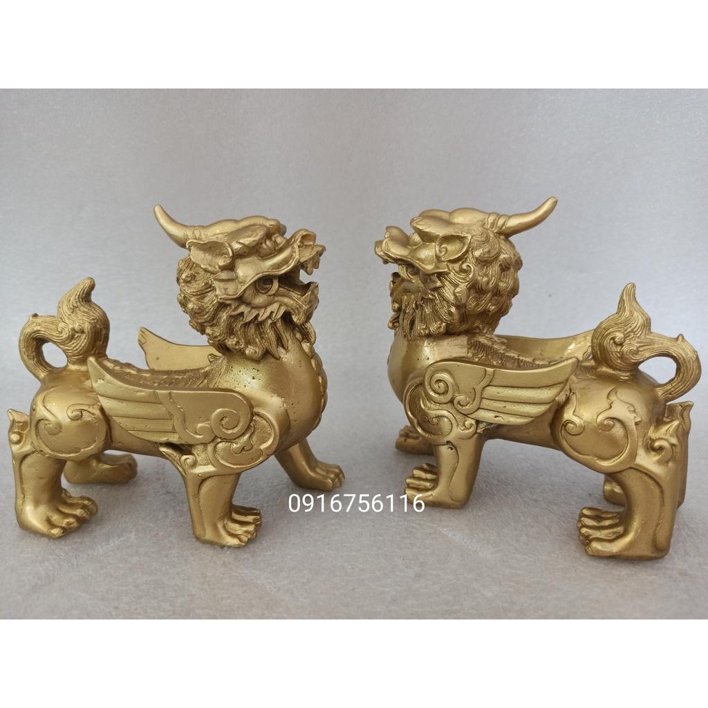 Đôi Tỳ hưu bằng đồng cỡ trung, tỳ hưu phong thủy chiêu Tài hút Lộc NHƯ Ý