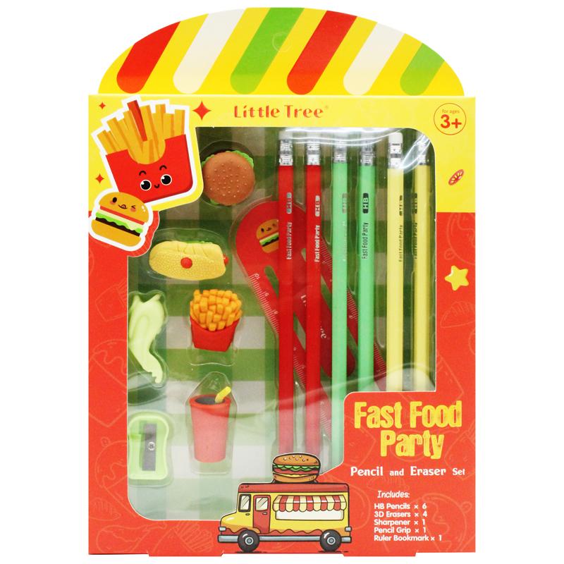 Bộ Dụng Cụ Học Tập Đồ Ăn Nhanh Fast Food Party - Little Tree GP8023-E (13 Chi Tiết)