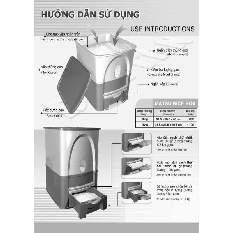 Thùng đựng gạo 15kg/25kg