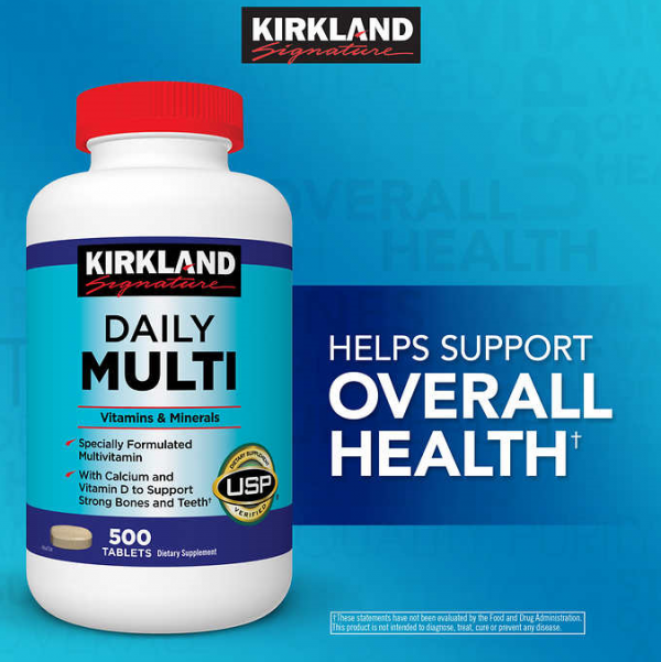 Thưc phẩm bổ sung Vitamins Tổng hợp Kirkland Daily Multi Vitamins (500 Viên) - Nhập khẩu Mỹ