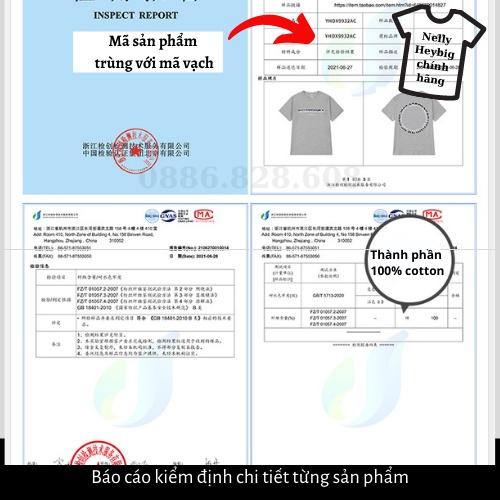 Áo thun Nelly Heybig chính hãng in chữ tròn sau lưng mặc làm áo đôi nam nữ, thời trang đường phố