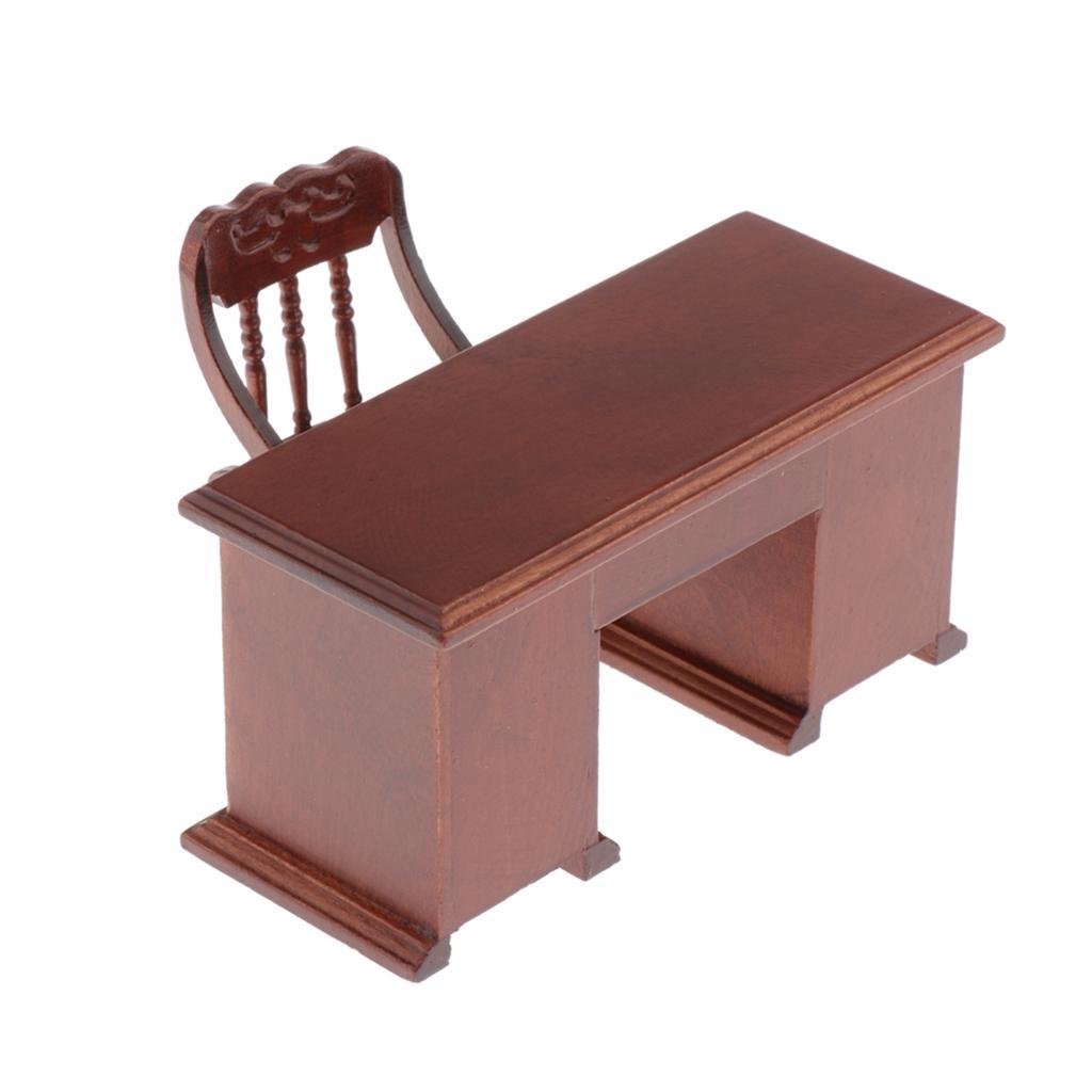 1/12 Dollhouse Miniature Wooden Bedroom Furniture Kit Chair Decor