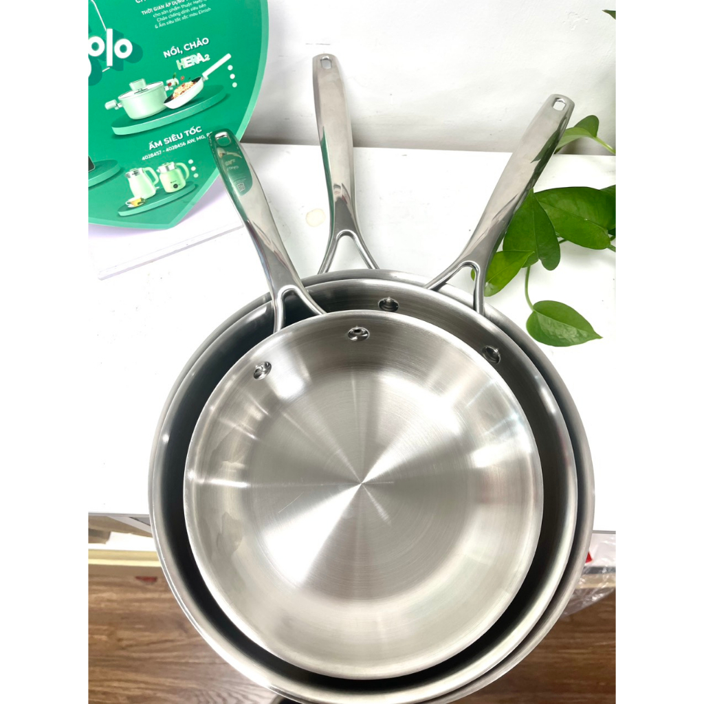 Chảo Inox Dập Nguyên Khối Elmich EL-2431OL Size 20,24,26cm,Hàng Chính Hãng,Dùng Mọi Loại Bếp-JoyMall
